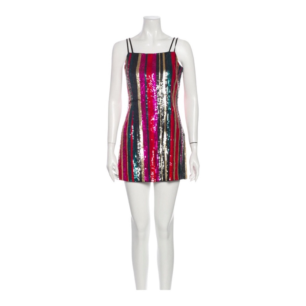 Haney, Mini stripped sequin dress, women size 2